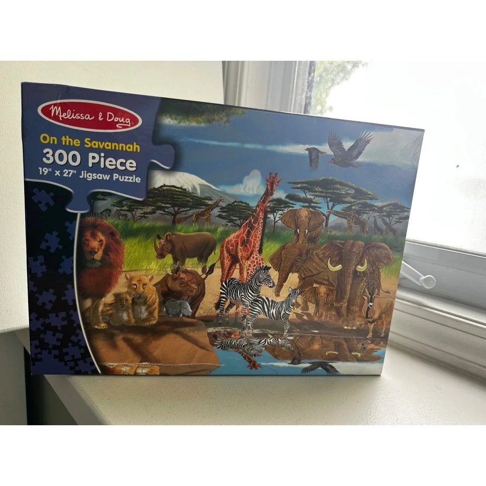 Melissa & Doug On the Savannah 300 Piece Jigsaw Puzzle 19x27 African Wildlife